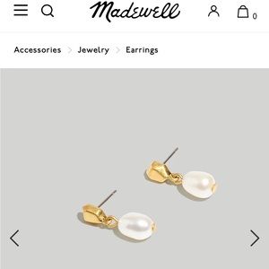 Madewell Freshwater Pearl Puff Drop Earrings- NWOT